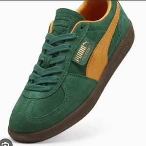 Puma Palermo Green Orange Sneakers